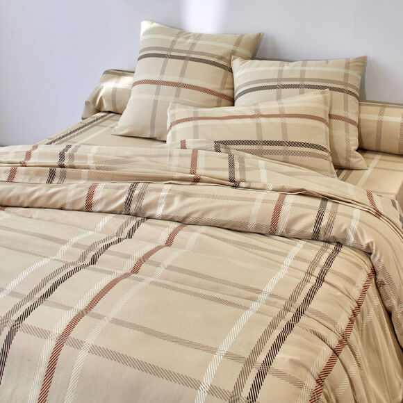 Linge de lit Karl imprim&eacute; &eacute;cossais - flanelle 150 g/cm&sup2; (beige)