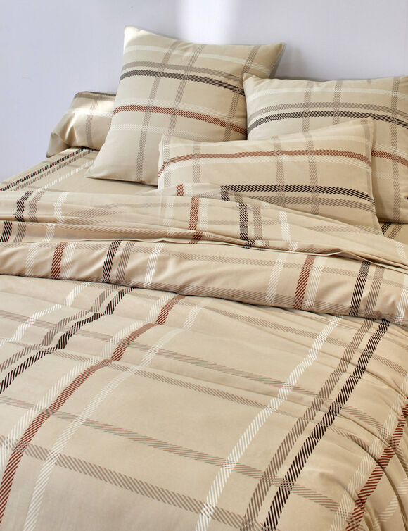 Linge de lit Karl imprim&eacute; &eacute;cossais - flanelle 150 g/cm&sup2; (beige)