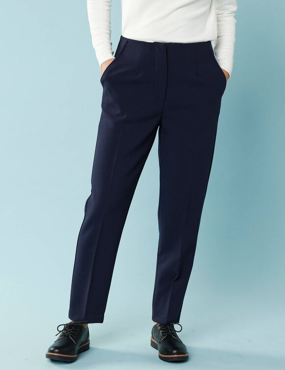 Pantalon cigarette uni, Sp&eacute;cial Petites (marine)