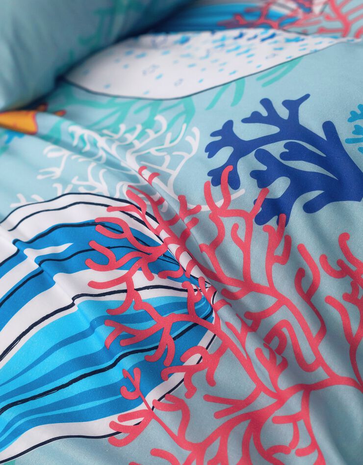 Linge de lit enfant à motifs sirènes Doris 1 personne - coton (lagon)