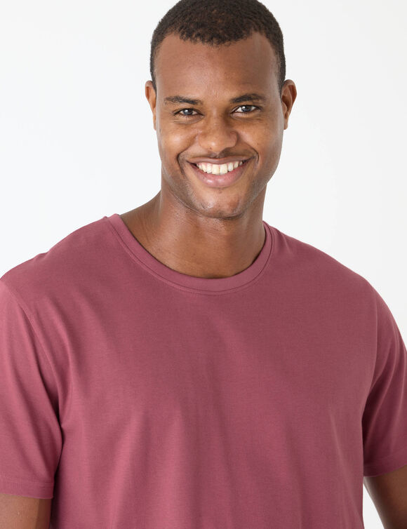 T-shirt col rond manches courtes (rose fonc&eacute;)