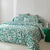 Linge de lit Montego en coton imprim&eacute;  (vert)