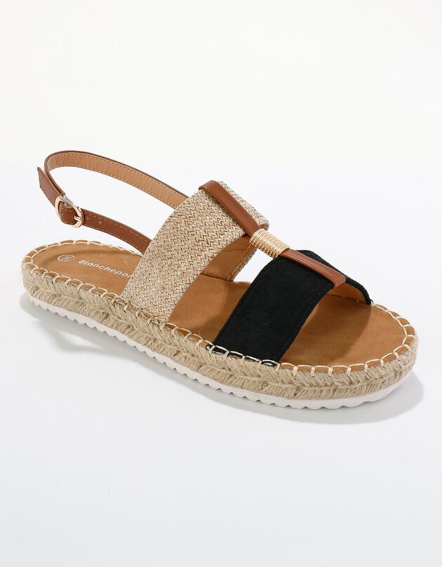 Sandales fantaisie semelle corde (zwart)