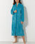 Robe de chambre maille polaire col ch&acirc;le - longueur 120 cm (turquoise)