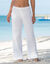 Pantalon large droit, gaze de coton (blanc)