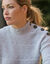 Pull col montant maille poilue fantaisie (gris)