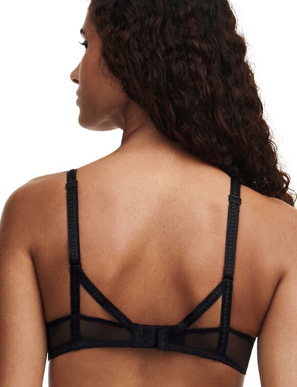 Soutien-gorge foulard tulle brodé Suzy, avec armatures (noir)