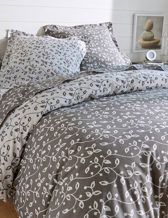 Linge de lit Héritage flanelle à motifs volutes (gris)