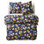 Parure de lit Soizic imprimée fleurs en coton  (aubergine)