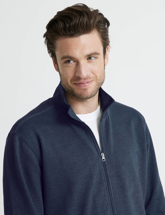Sweat enti&egrave;rement zipp&eacute; uni (marine)