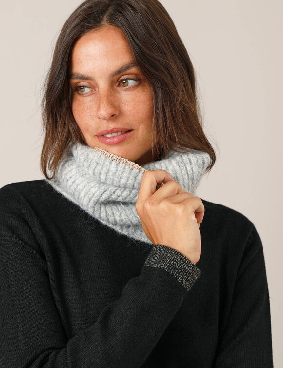 Tour de cou, maille détails brillants  (gris)