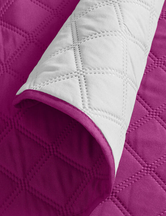 Protège-salon réversible microfibre matelassé (prune)