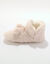 Pantoffels in laarsmodel met pompons en nepbontaspect (roze)