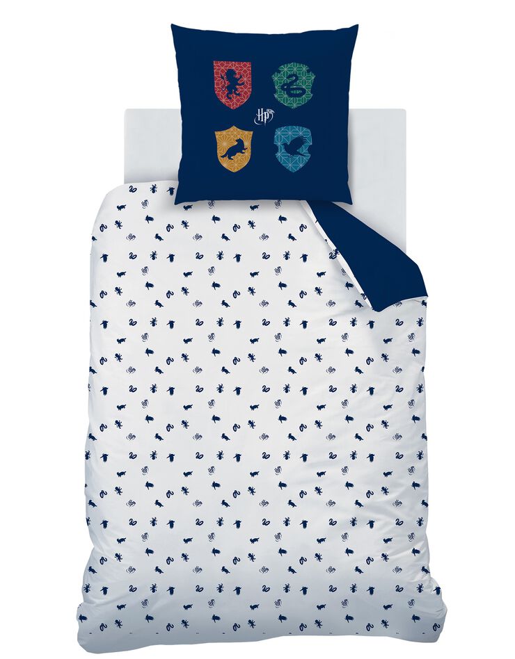 Parure de lit Blason Harry Potter® - coton (bleu marine)