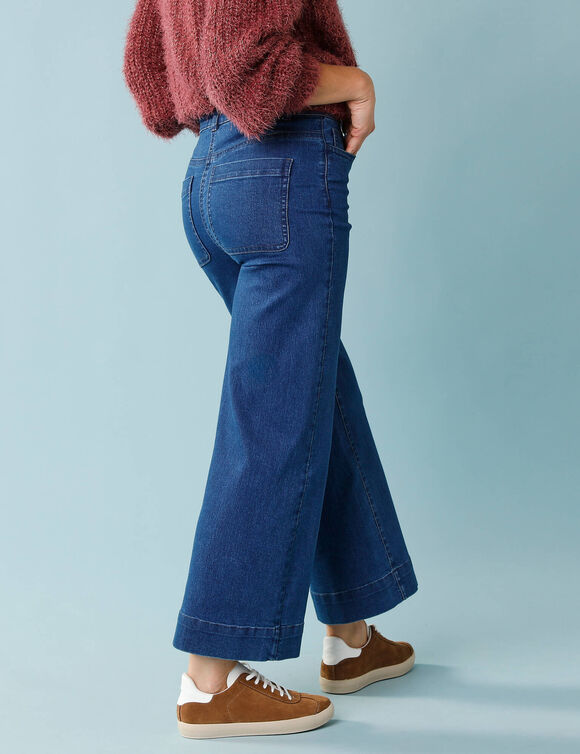 Jean taille haute Spécial Petites entrej. 60 cm, coupe large 7/8ème (stone)