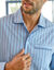 Liquette pyjama rayures flanelle coton (bleu ciel)