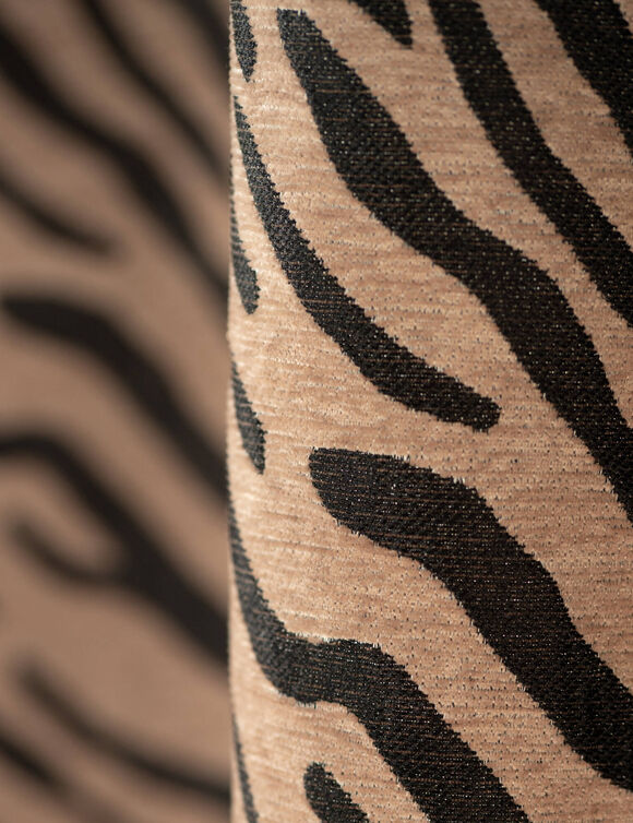 Rideau jacquard chenille z&eacute;br&eacute; (noir)