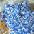 Linge de lit Chloé bicolore imprimé feuillage - en coton (bleu)