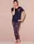 Pyjamashirt met korte mouwen (marine)
