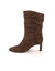 Bottes pliss&eacute;es en su&eacute;dine, talon fin (chocolat)
