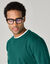 Pull uni col rond (vert sapin)