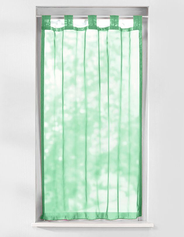 Vitrage droit voile uni finition pattes (vert)