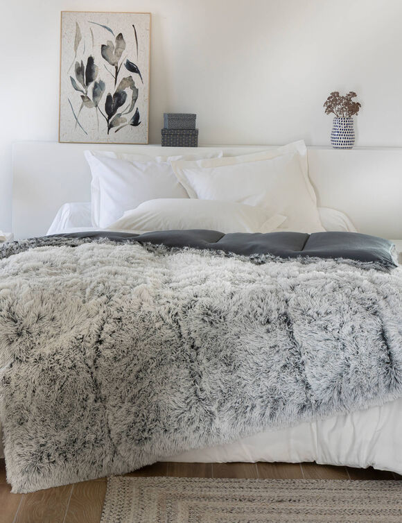 Dekbed van synthetisch bont(**) 600 g/m&sup2; (chin&eacute; grijs)