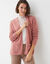 Gilet long, maille poilue (bois de rose)