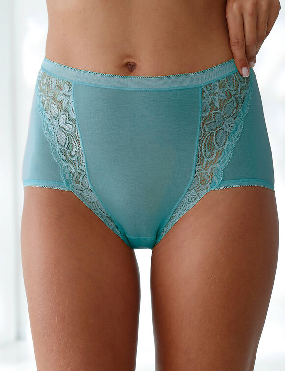 Supermaxislip met kant - set van 3 (oranje + blauw + eendenblauw)
