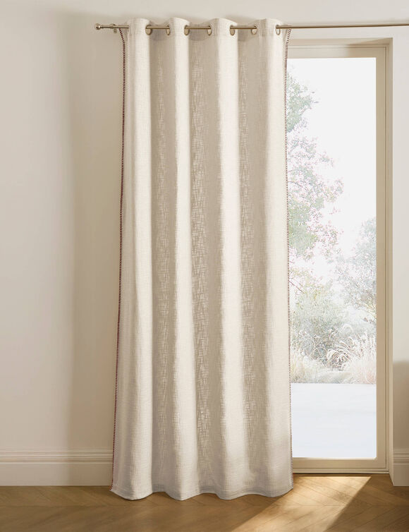 Gordijn met zadelmakerssteek (ivoorkleur)