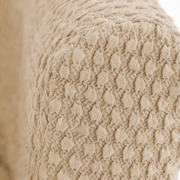 Housse gaufrée bi-extensible fauteuil cabriolet (taupe)