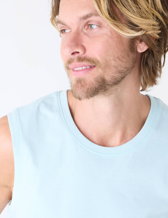 T-shirt col rond sans manches - lot de 3 (aqua + vert eau + marron)