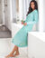 Chemise de nuit imprim&eacute;e fleurie manches longues (aqua)