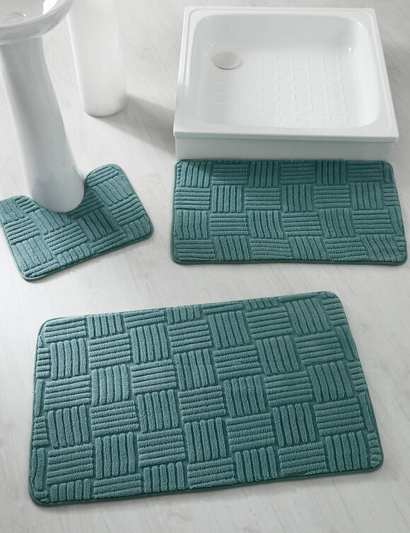 Tapis de bain effet damier (cèdre)