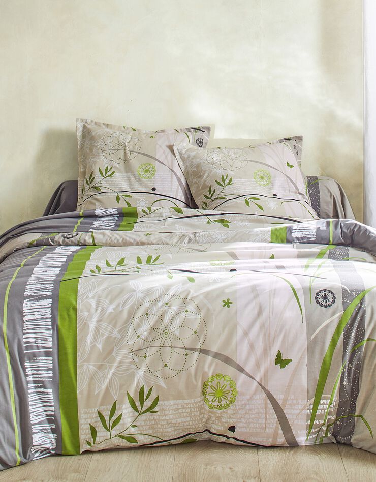 Linge de lit Florentine en coton imprimé végétal, vert Linge de lit Florentine en coton imprimé végétal, vert, hi-res image number 0