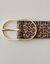 Ceinture motif l&eacute;opard, cro&ucirc;te de cuir (beige / noir)