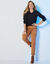 Pull col rond uni, manches longues (noir)