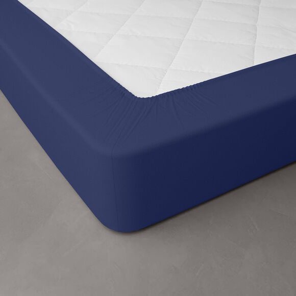 Drap-housse uni jersey bonnet 40 cm (marine)