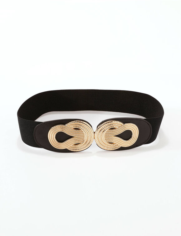 Ceinture &eacute;lastiqu&eacute;e boucle effet n&oelig;ud (noir)