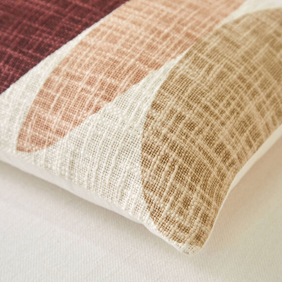 Kussen met geometrische print (taupe)