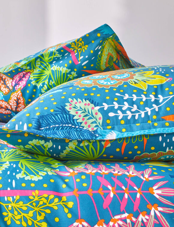 Linge de lit Laureline coton (bleu)
