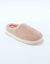 Chaussons forme mule fourr&eacute;s (rose)