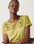T-shirt met korte mouwen en kant (olijfgroen)
