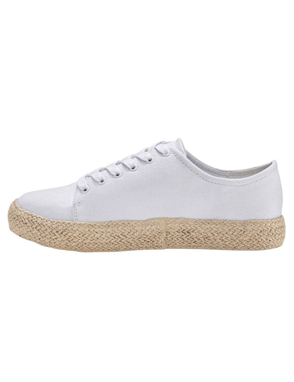 Sneakers met sleehak en koordzool (wit)