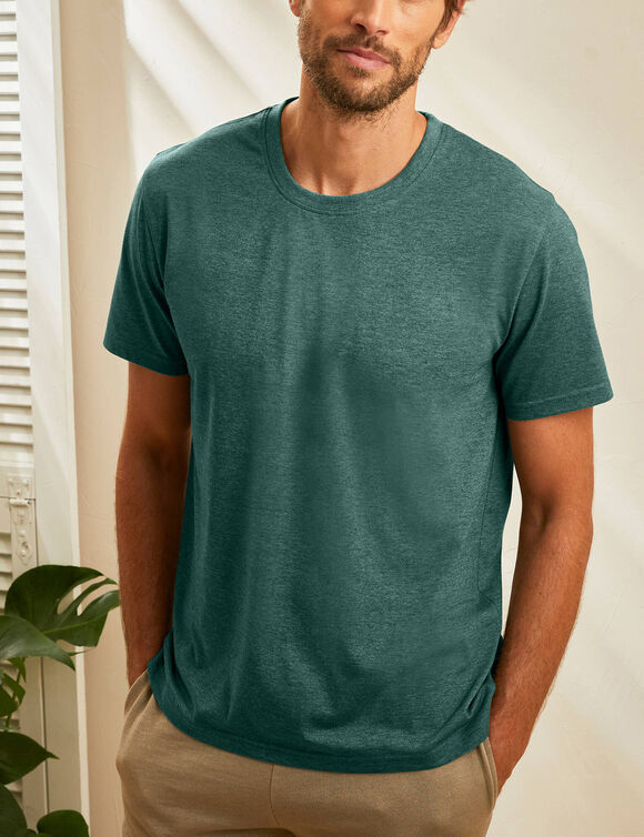T-shirt col rond manches courtes - lot de 3 (ch azur + tilleul + vert)