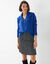 Gilet boutonn&eacute; col vareuse, en maille (bleu dur)