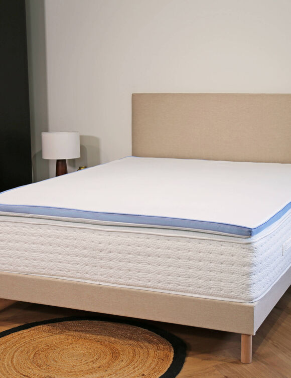 Surmatelas sensation fraîcheur mémoire de forme (blanc)
