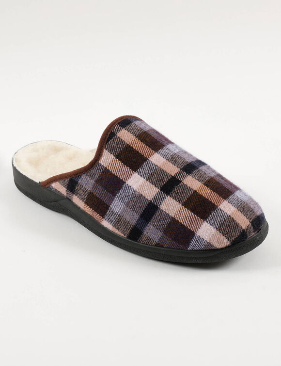 Mules homme fourr&eacute;es - jusqu'au 47 (marron)