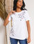 T-shirt met korte mouwen en vlinderprint (wit)