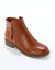 Laarzen van twee materialen, met rits en studs (karamel)